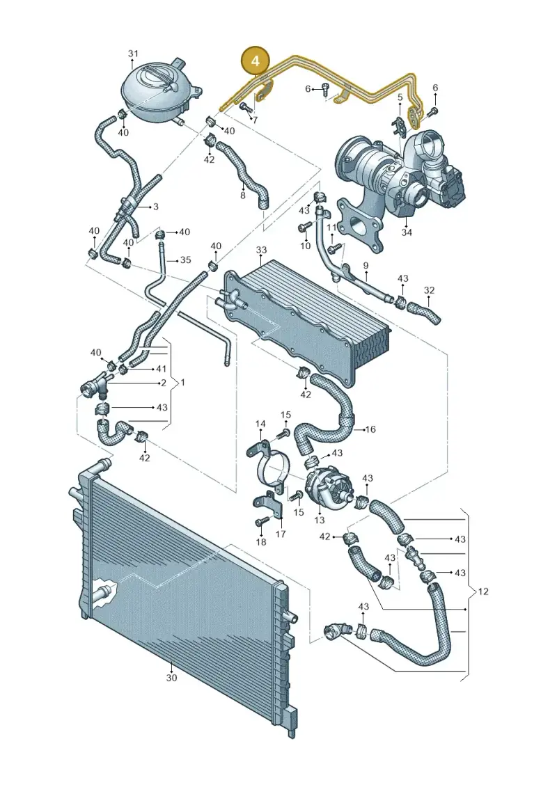 04E121497Q — Audi A3 Sportback (2019-2021) diagram 596121117, position 4
