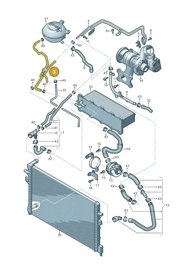 04E122447CK — Audi A3 Sportback (2019-2021) diagram 596121117, position 3