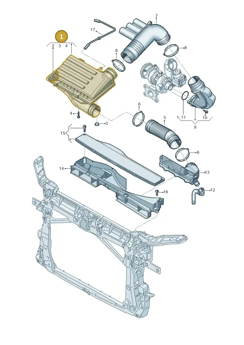 04E129611AK — Audi Q3 quattro (2018-2019) diagram 884129200, position 1