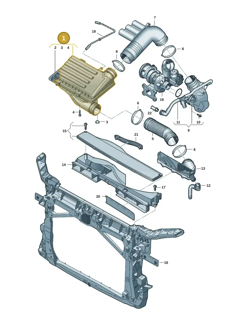 04E129611L — Audi A3 Sportback (2019-2021) diagram 596133515, position 1