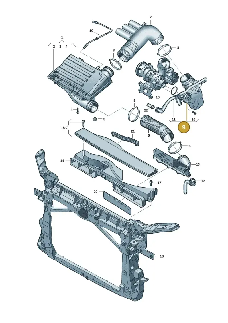 04E129654BF — Audi A3 Sportback (2019-2021) diagram 596133515, position 9