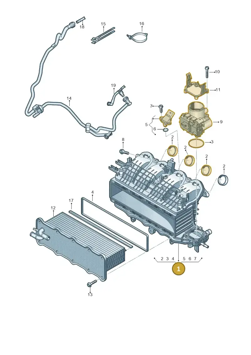 04E129709Q — Audi A3 Sportback (2016-2020) diagram 745133150, position 1