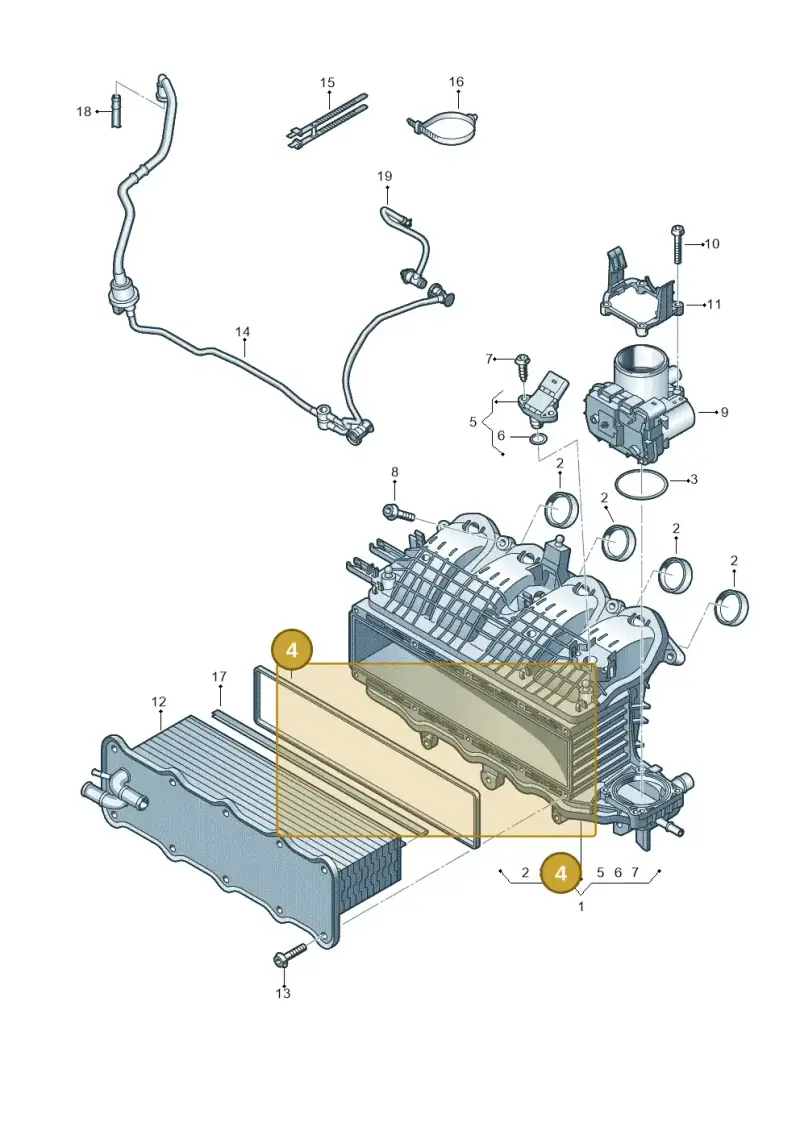 04E129717C — Audi A3 Sportback (2019-2021) diagram 747133350, position 4