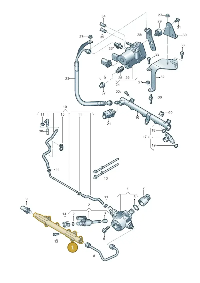 04E133320D — Audi A3 Sportback (2016-2020) diagram 746133600, position 1