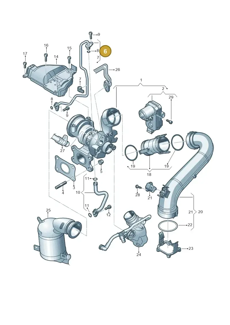 04E145140AS — Audi A3 Sportback (2019-2021) diagram 596145410, position 6