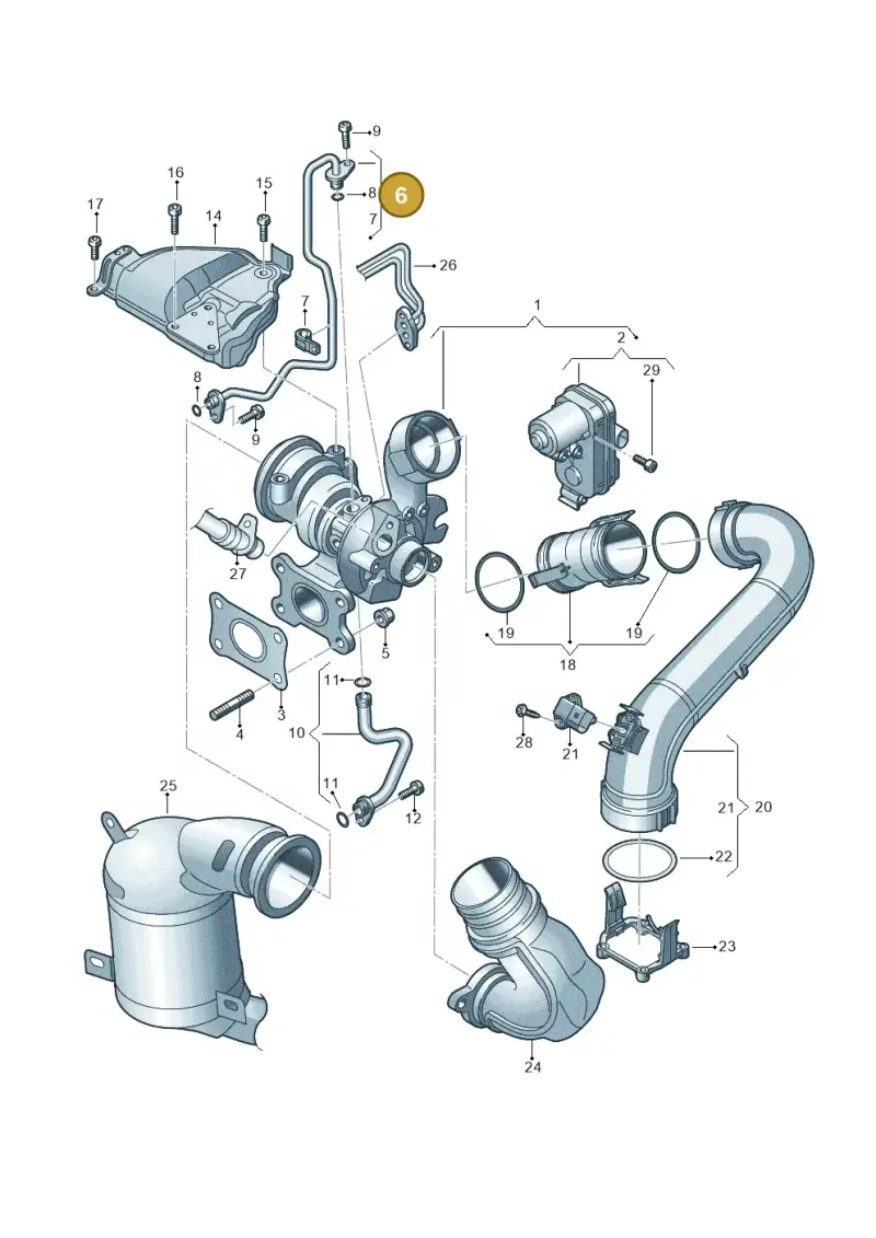 04E145140AS — Audi A3 Sportback (2019-2021) diagram 884145220, position 6