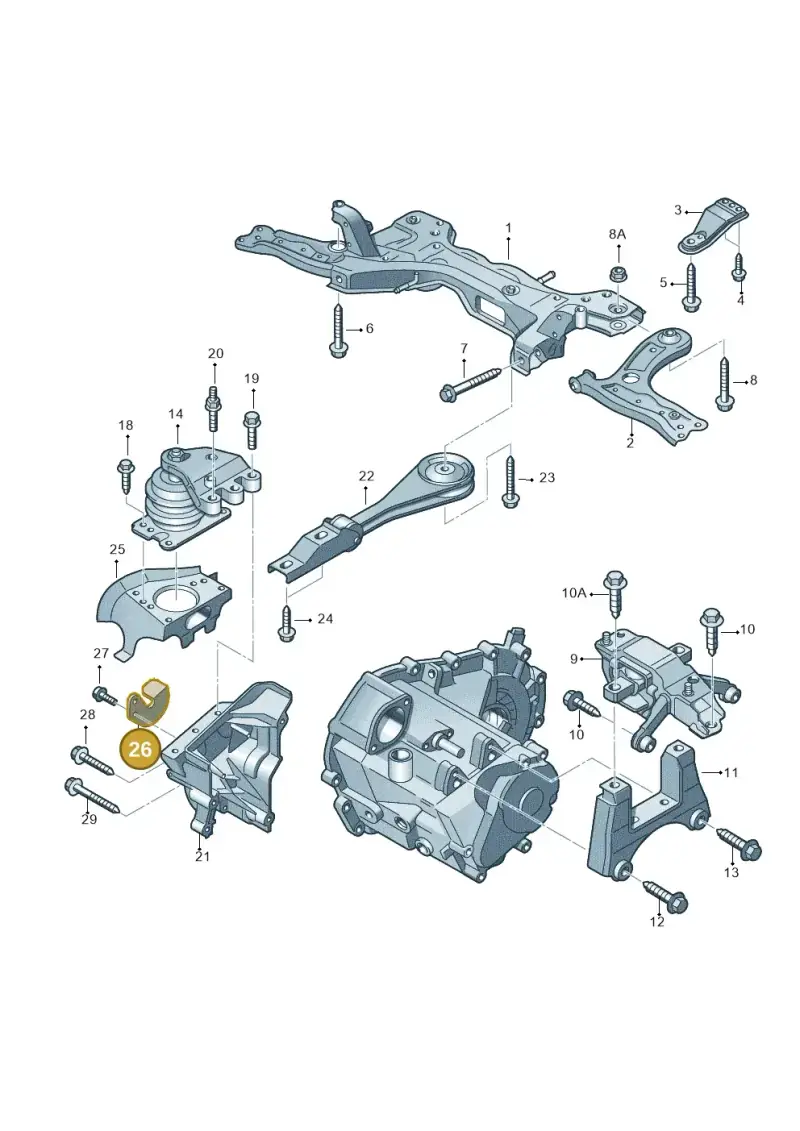 04E199207L — Audi A1 Sportback (2014-2018) diagram 708199330, position 26