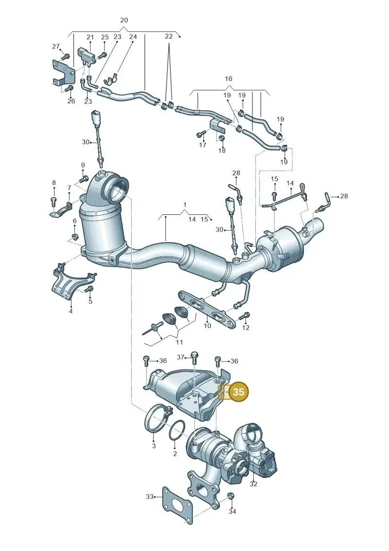 04E253041AD — Audi Q3 quattro (2018-2019) diagram 597253300, position 35