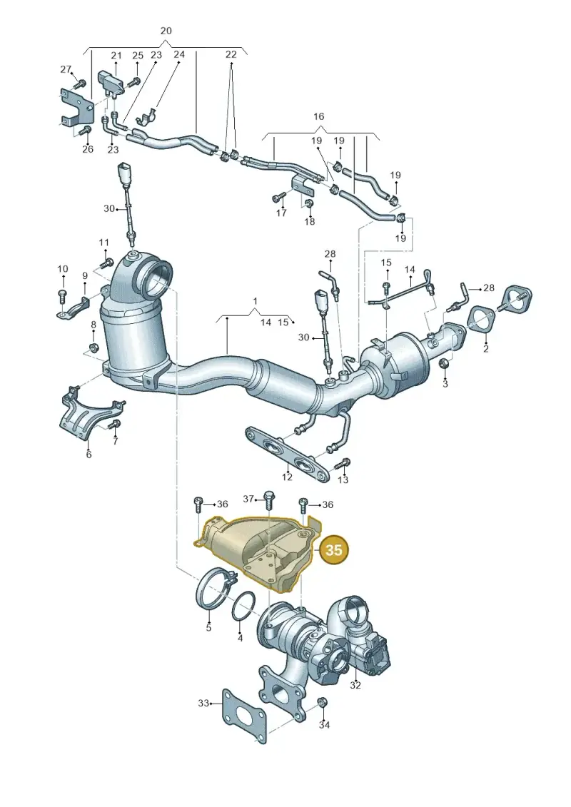 04E253041AD — Audi A3 Sportback (2019-2021) diagram 890253032, position 35