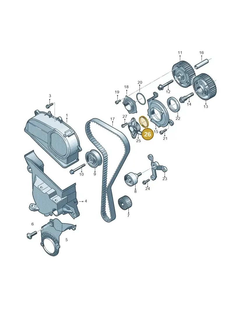 04E906145 — Audi A3 Sportback (2019-2021) diagram 890109360, position 26