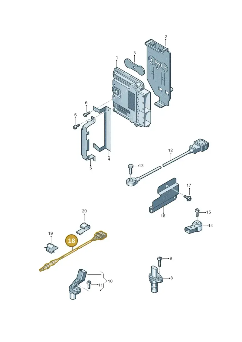04E906262DC — Audi A1 Sportback (2014-2018) diagram 792906000, position 18
