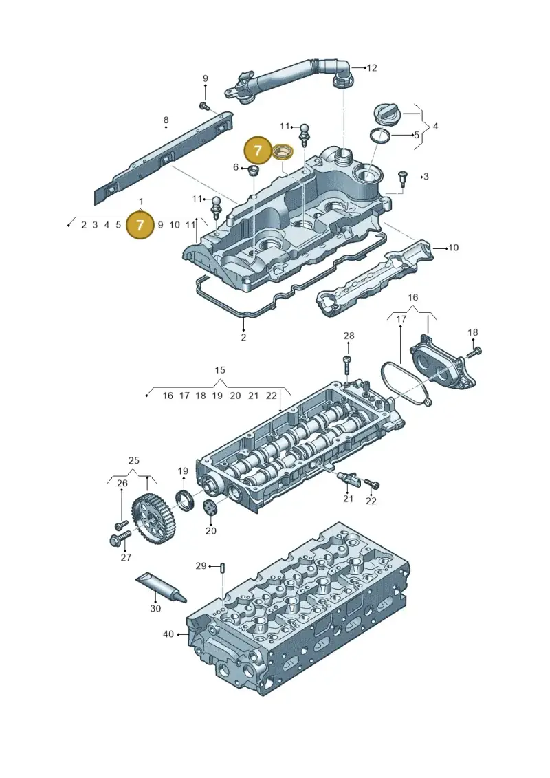04L103070B — Audi A5 Limo 2.0 (2024-) diagram fys103700, position 7
