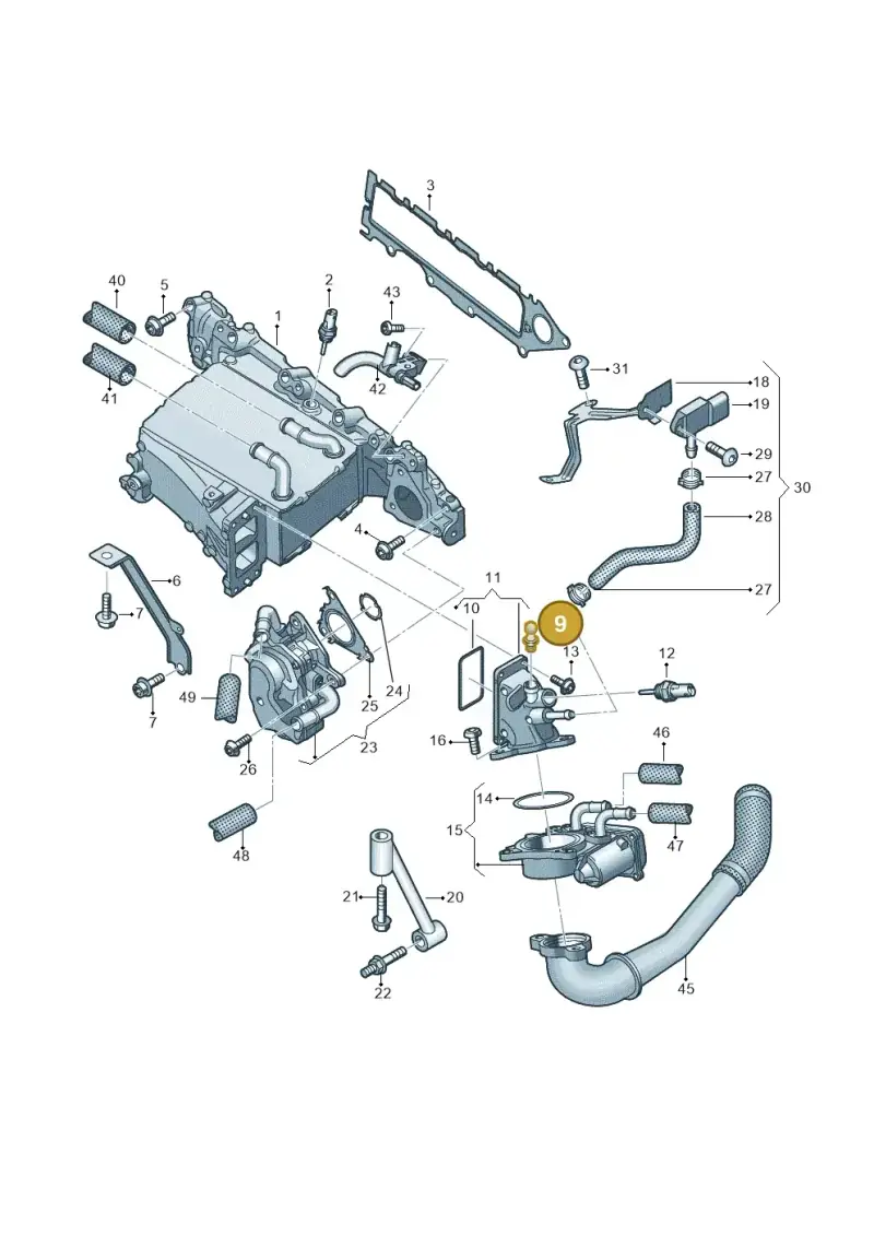 04L103164A — Audi A5 Cabrio 2.0 (2016-2018) diagram 848129500, position 9