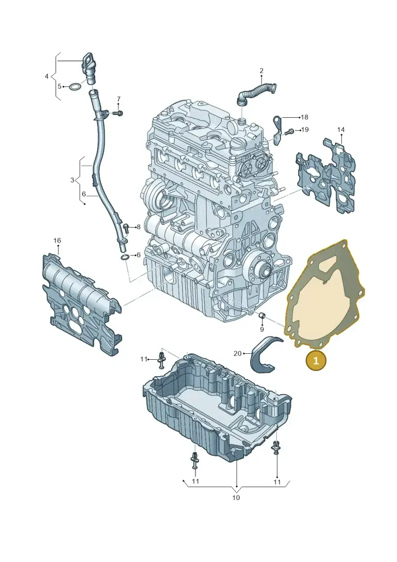04L103647A — Audi A6 2.0 (2018-) diagram 430100090, position 1