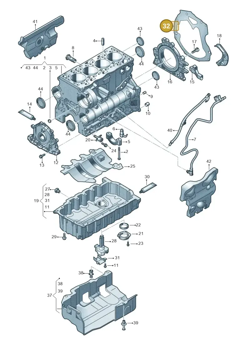 04L103647A — Audi A6 qu. 3.0 tdi (2014-2018) diagram 725103500, position 32