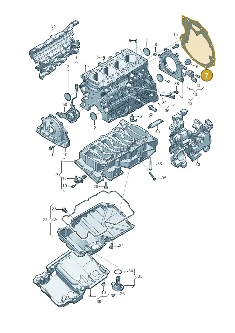 04L103647A — Audi A5 Limo 2.0 (2024-) diagram 8wh103550, position 7