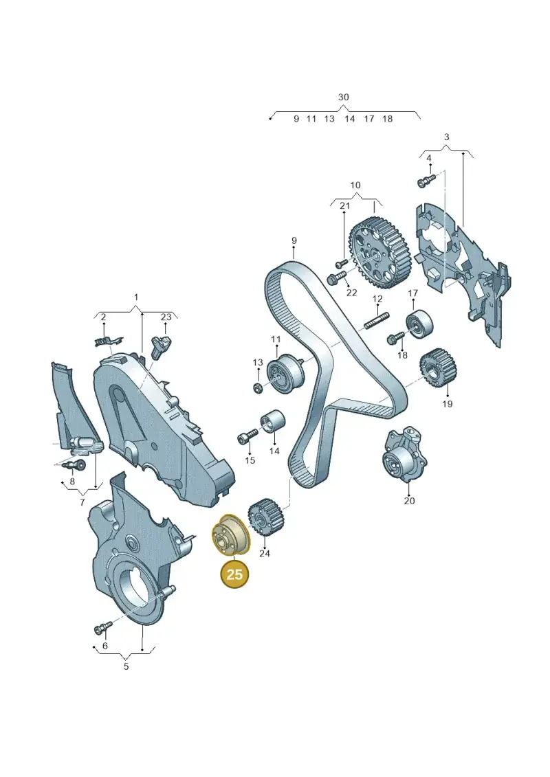 04L105215A — Audi A3 Sportback (2019-2021) diagram 596109090, position 25