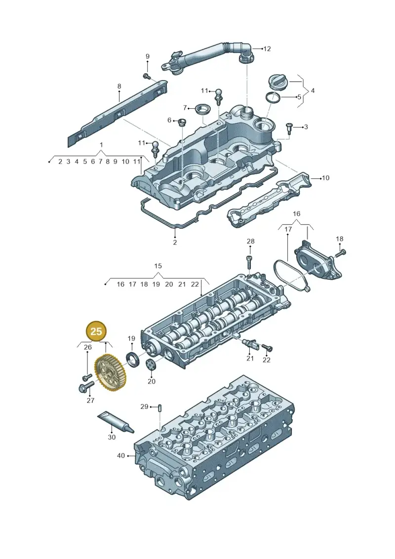 04L109105 — Audi A5 Limo 2.0 (2024-) diagram fys103700, position 25