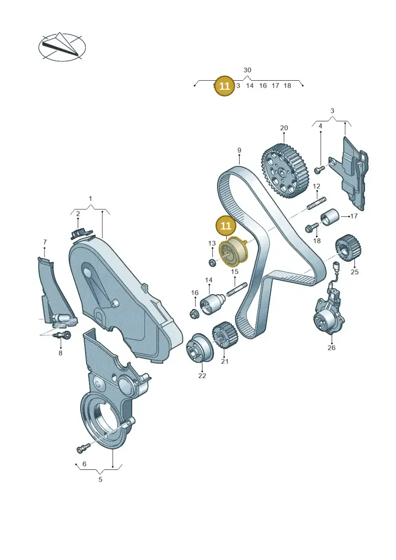 04L109243T — Audi A6 2.0 (2018-) diagram 803109820, position 11