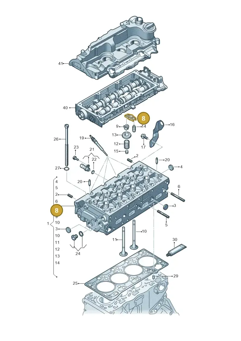 04L109417 — Audi A5 Limo 2.0 (2024-) diagram 8wh103600, position 8