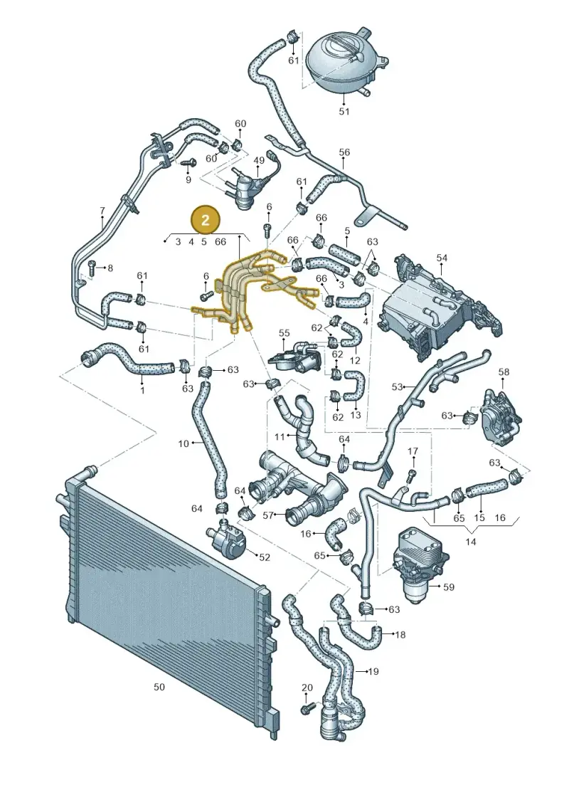 04L121064AE — Audi Q3 quattro (2018-2019) diagram 745121540, position 2