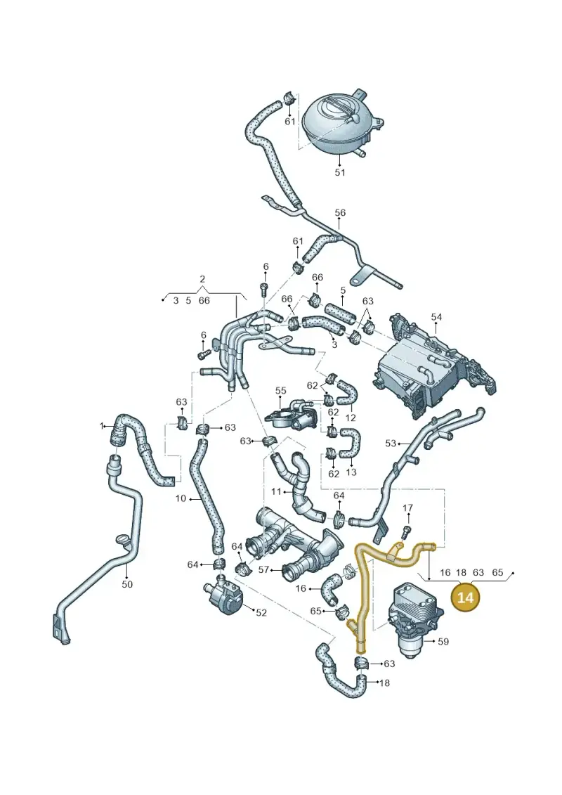 04L121064C — Audi Q3 2.0 TDI (2014-2019) diagram 855121190, position 14