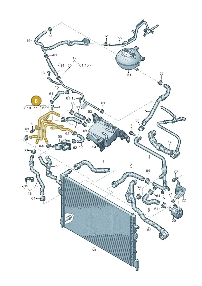 04L121064E — Audi A3 Cab. 1.4 (2013-2016) diagram 745121300, position 8