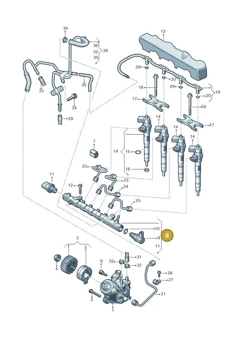 04L130089B — Audi Q2 2.0 TDI (2016-2018) diagram 597130040, position 8