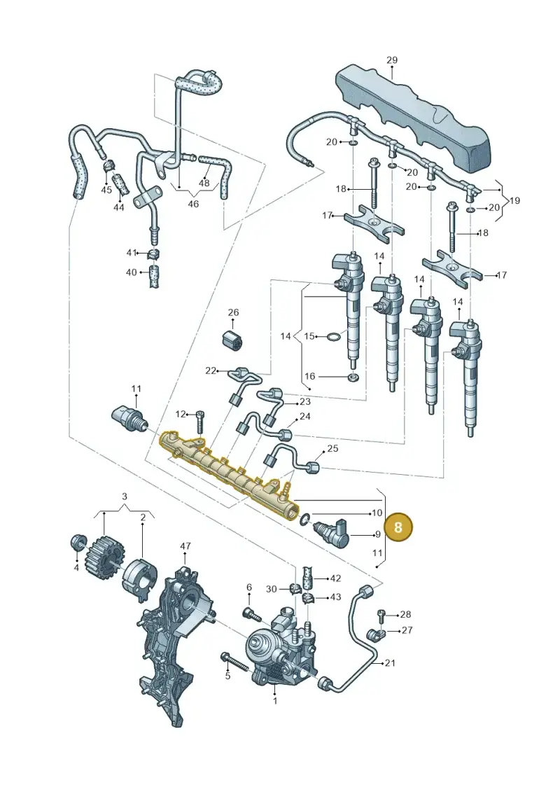 04L130089B — Audi A3 Sportback (2016-2020) diagram 745130400, position 8