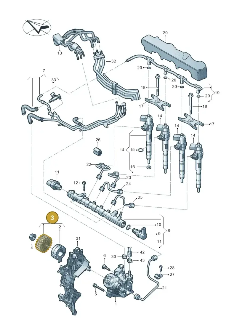 04L130101C — Audi A6 2.0 (2018-) diagram 430130600, position 3