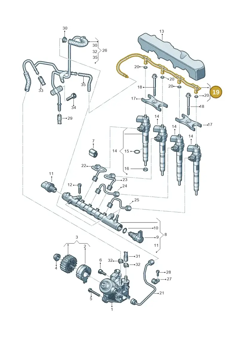04L130235N — Audi Q3 quattro (2018-2019) diagram 597130040, position 19