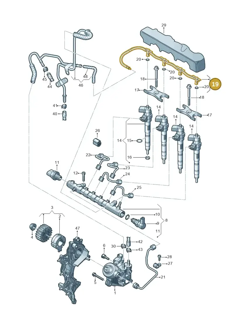 04L130235N — Audi A3 Cabrio (2016-2020) diagram 745130400, position 19