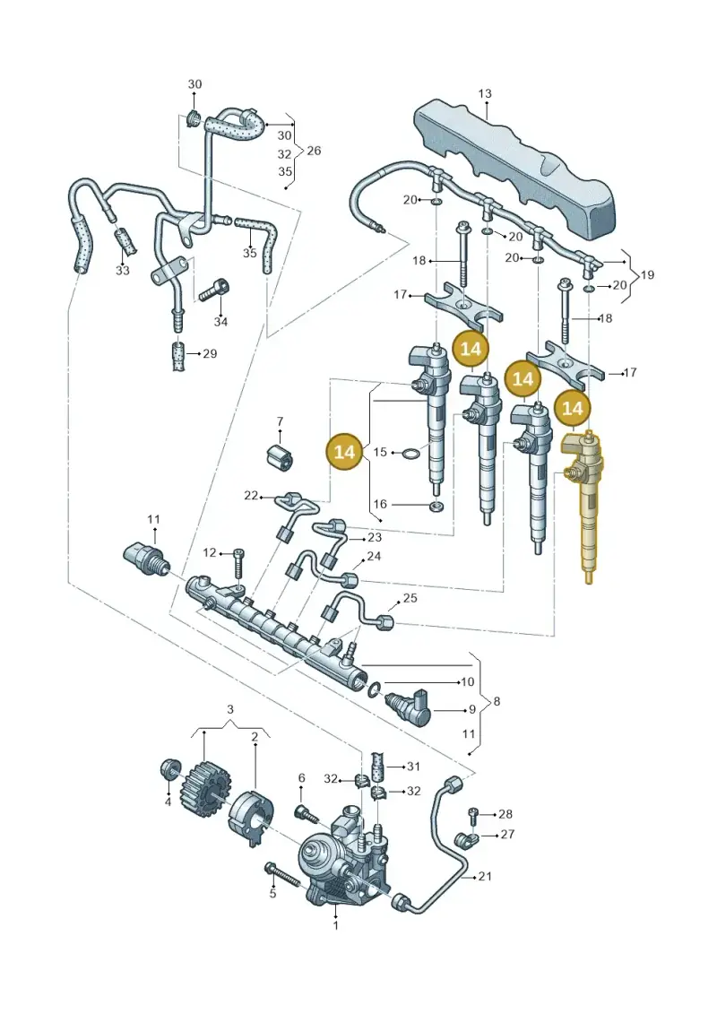04L130277AA — Audi Q2 2.0 TDI (2016-2018) diagram 597130040, position 14