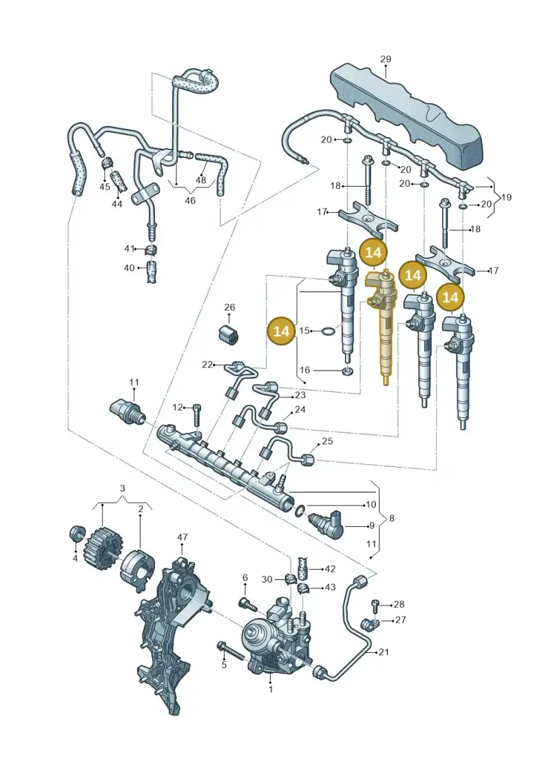 04L130277AA — Audi A3 Sportback (2016-2020) diagram 745130400, position 14