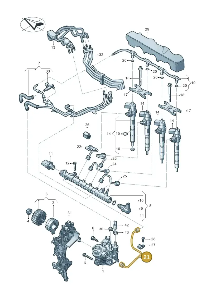 04L130321 — Audi A6 2.0 (2018-) diagram 430130600, position 21