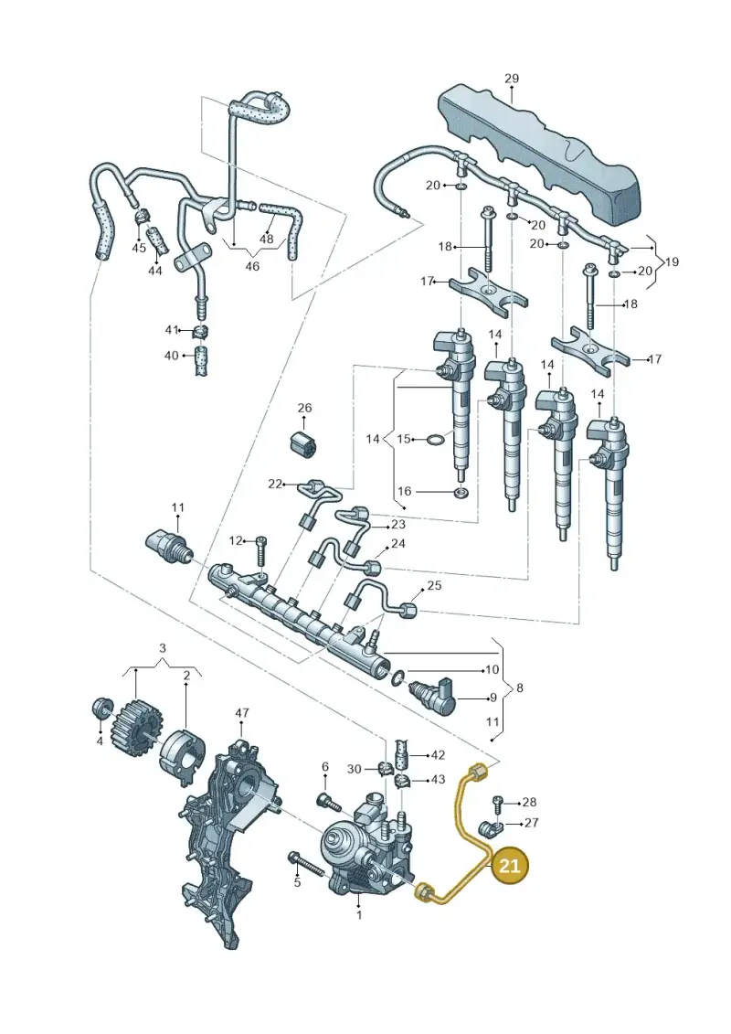 04L130321 — Audi A3 Sportback (2016-2020) diagram 745130400, position 21