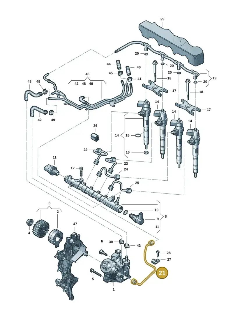 04L130321 — Audi A6 qu. 3.0 tdi (2014-2018) diagram 745130401, position 21
