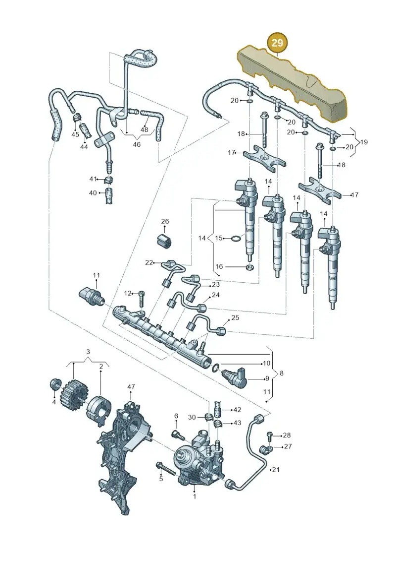 04L130380H — Audi A5 Cabrio 2.0 (2011-2017) diagram 745130400, position 29