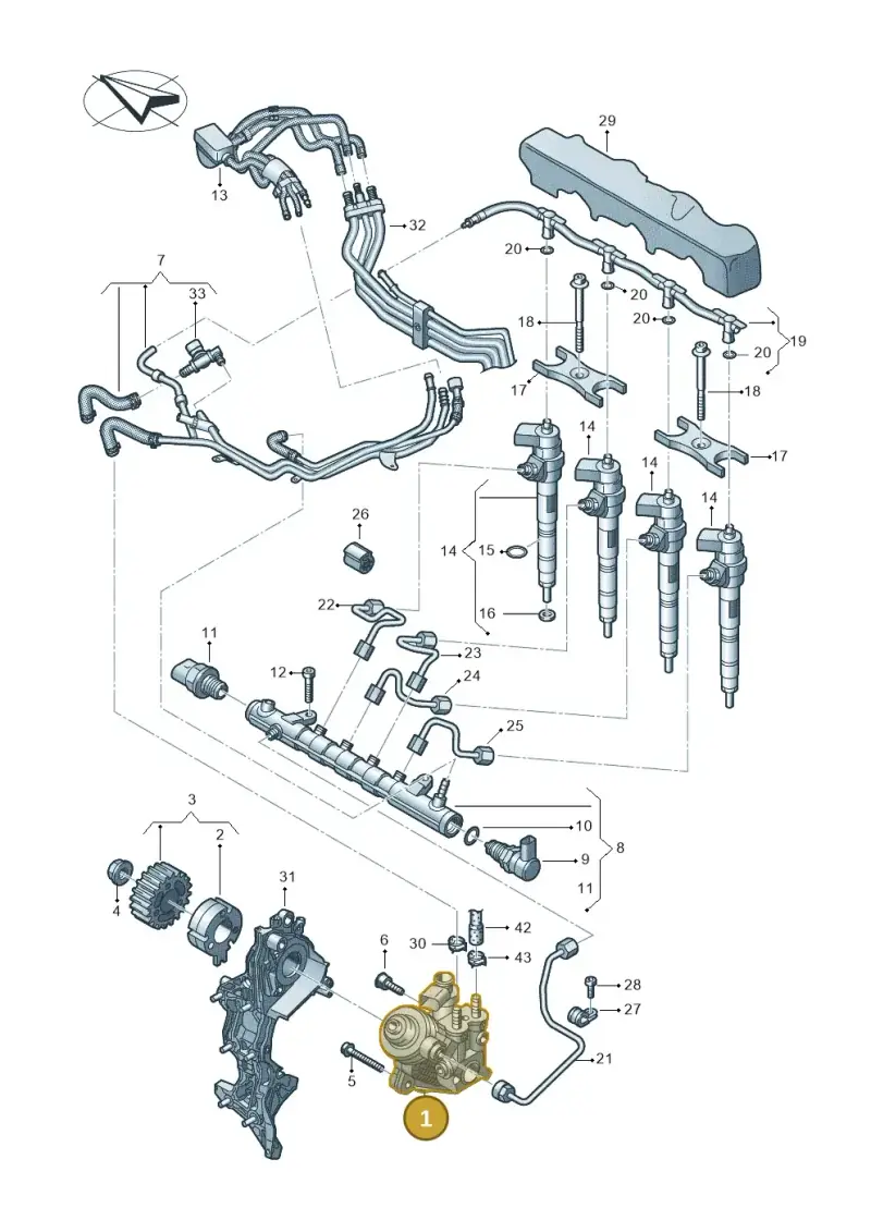 04L130755E — Audi A6 2.0 (2018-) diagram 430130600, position 1