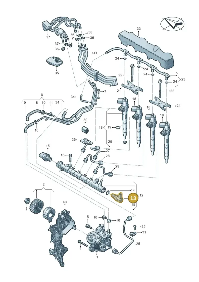 04L130764B — Audi A5 Limo 2.0 (2024-) diagram 430130650, position 13