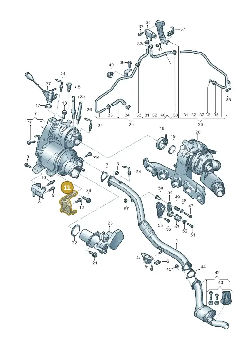 04L131159C — Audi A6 qu. 3.0 tdi (2014-2018) diagram 736253500, position 11