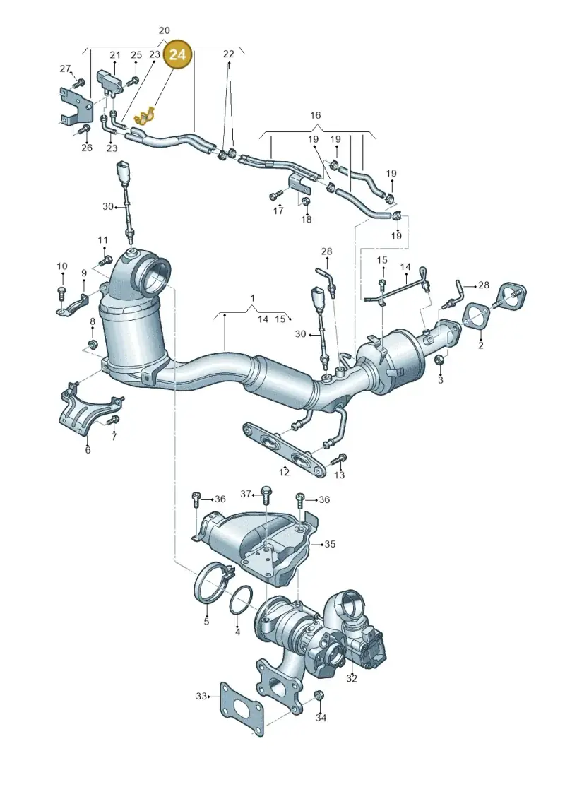 04L131213D — Audi A3 Sportback (2019-2021) diagram 890253032, position 24