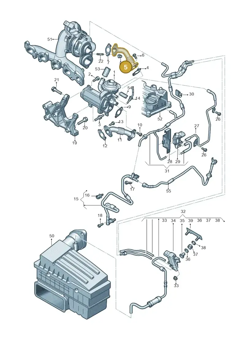 04L131521A — Audi A3 Sportback (2012-2016) diagram 745131500, position 5