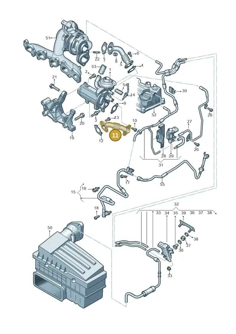 04L131521B — Audi A3 Sportback (2012-2016) diagram 745131500, position 11