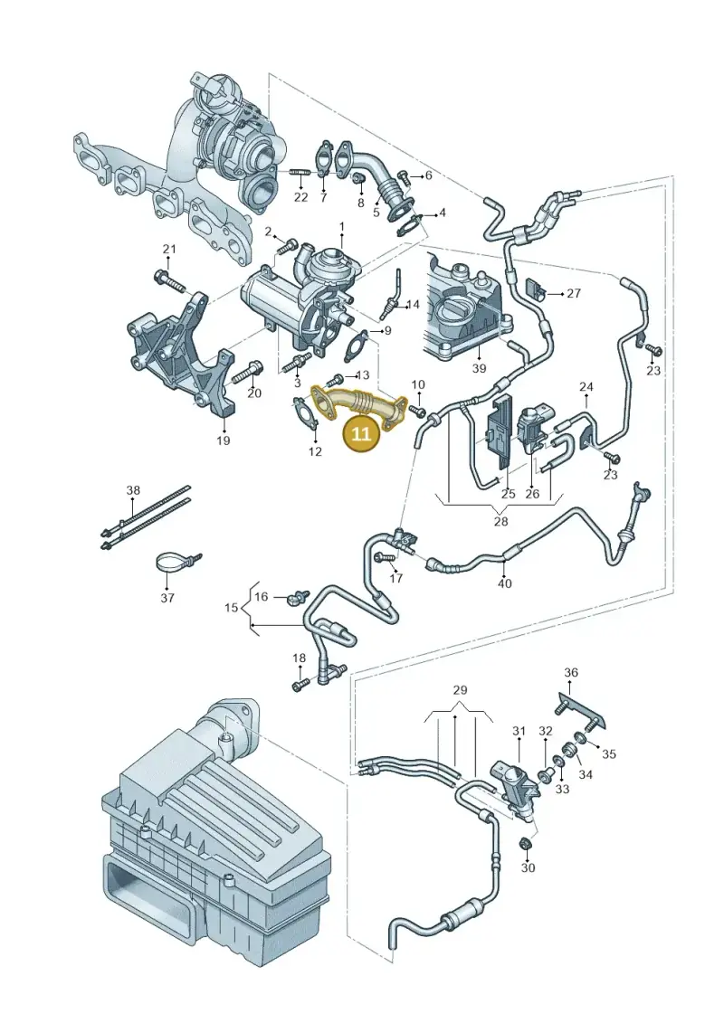 04L131521B — Audi A3 Sportback (2016-2020) diagram 884131500, position 11