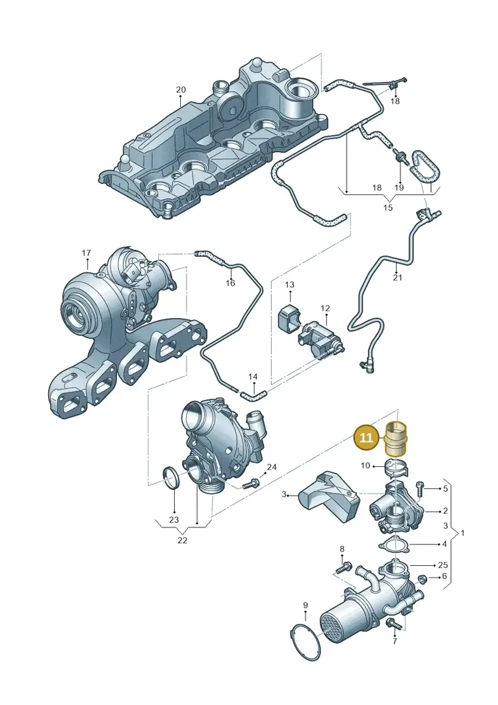 04L131525C — Audi A6 2.0 (2018-) diagram 897131100, position 11