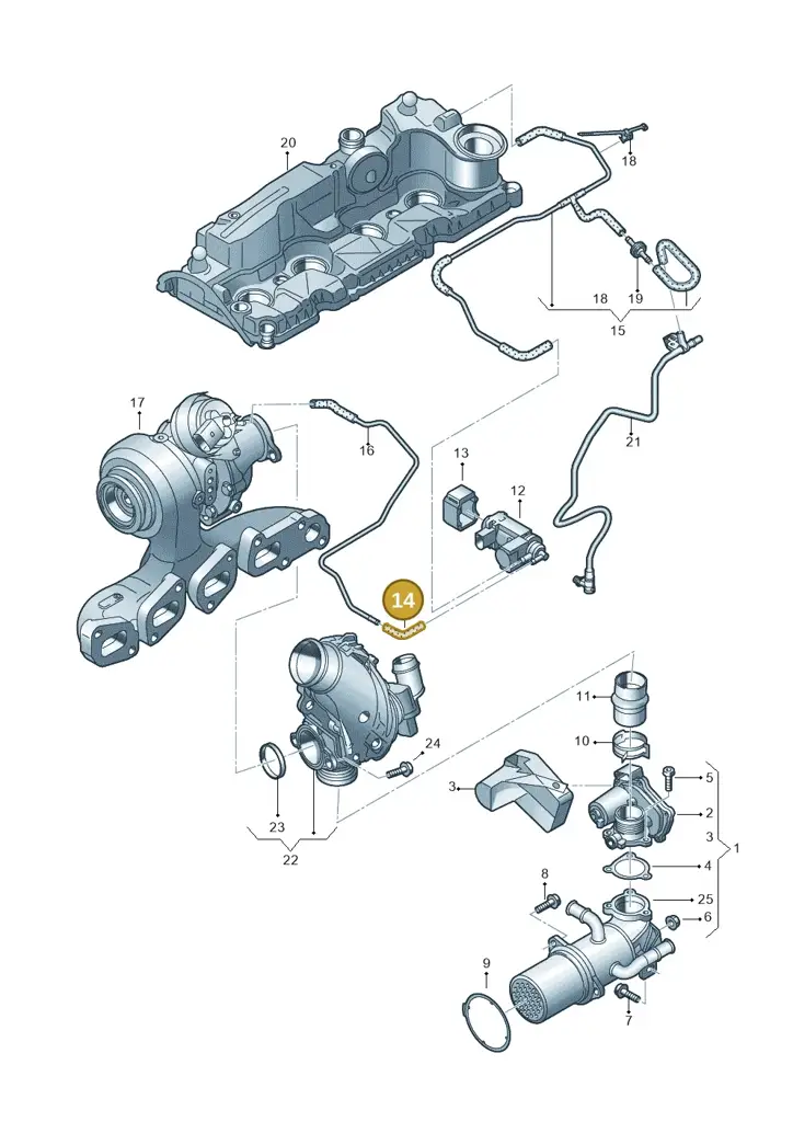 04L131552AP — Audi A6 2.0 (2018-) diagram 897131100, position 14