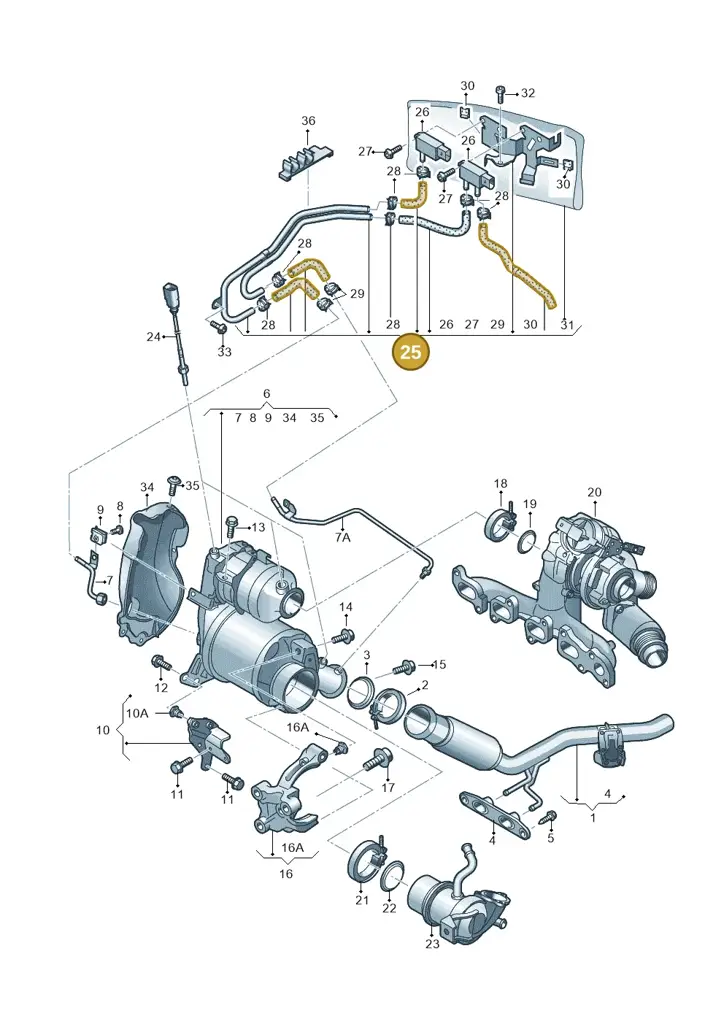 04L131552CP — Audi TTS Coupe 2.0 (2014-2023) diagram 850253550, position 25
