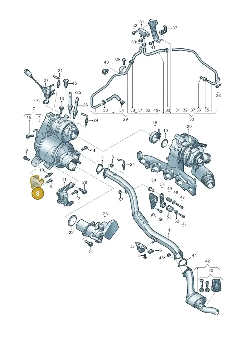 04L131561E — Audi A6 qu. 3.0 tdi (2014-2018) diagram 736253500, position 8