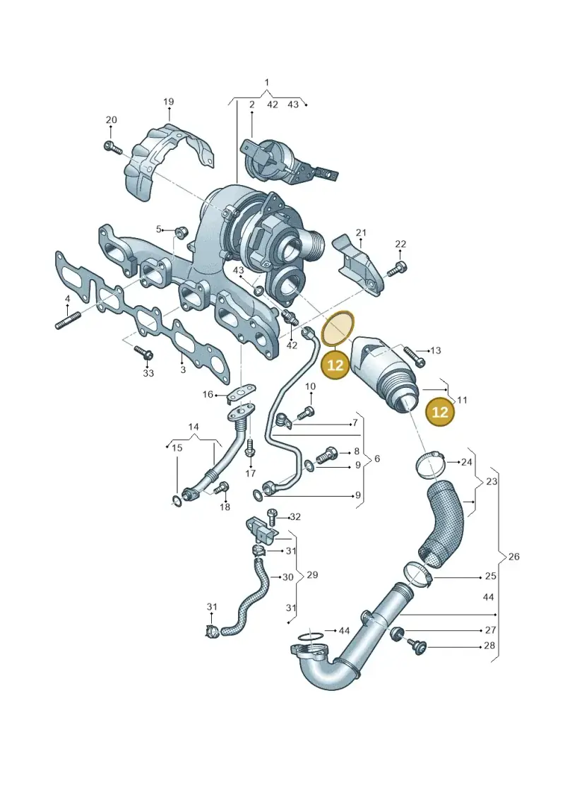 04L145117 — Audi A3 Sportback (2016-2020) diagram 884145520, position 12
